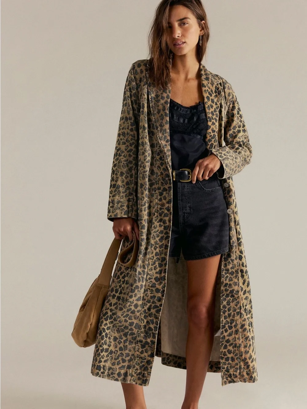 We The Free Monique Denim Duster Cheetah M